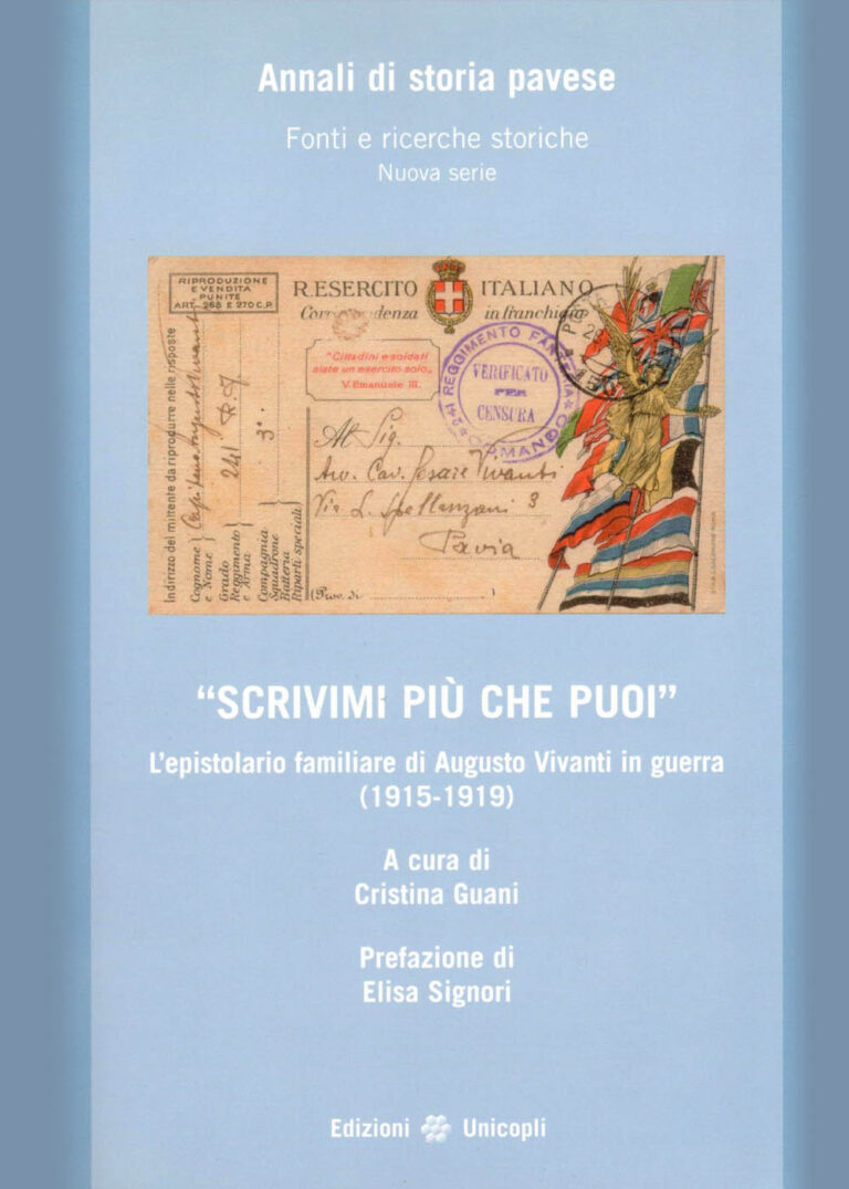 Copertina di “Scrivimi più che puoi”. L’epistolario familiare di Augusto Vivanti in guerra (1915-1919)